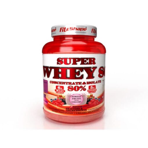 Πρωτεΐνη SUPER WHEY 80 (91 Δόσεις) 2270gr της Fit & Shape Red Fruits Yoghurt